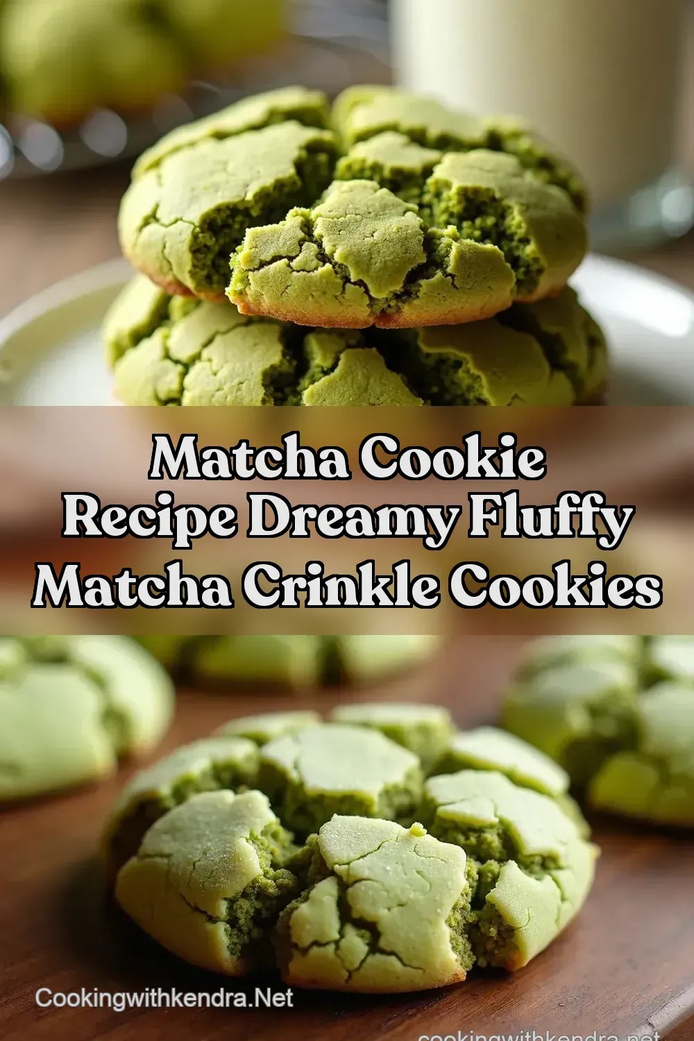 My Matcha Magic Fluffy Matcha Crinkle Cookies with Vanilla