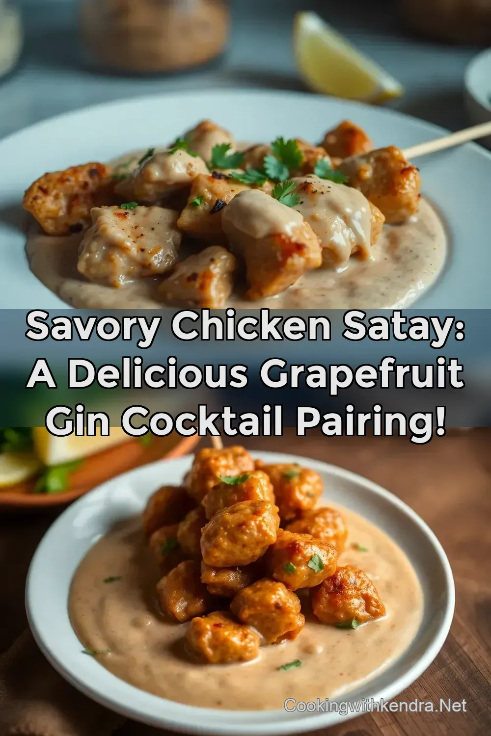 Savory Chicken Satay: A Delicious Grapefruit Gin Cocktail Pairing! : PIN FOR LATER Savory Chicken Satay: A Delicious Grapefruit Gin Cocktail Pairing!