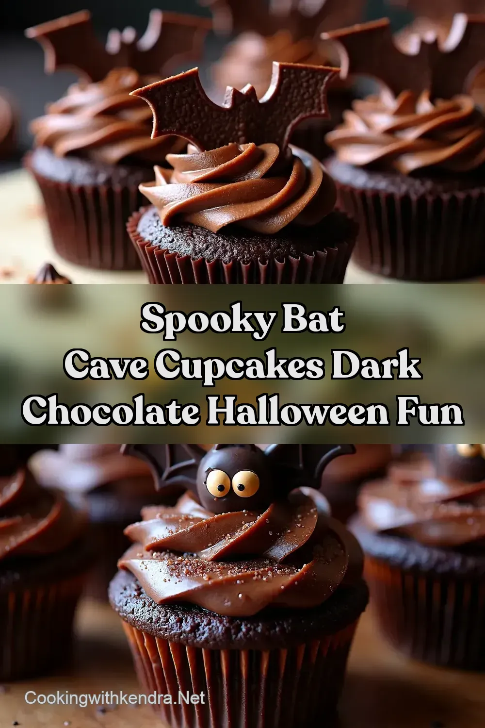 Bat Cave Cupcakes Dark Chocolate A SecretFilled Treat