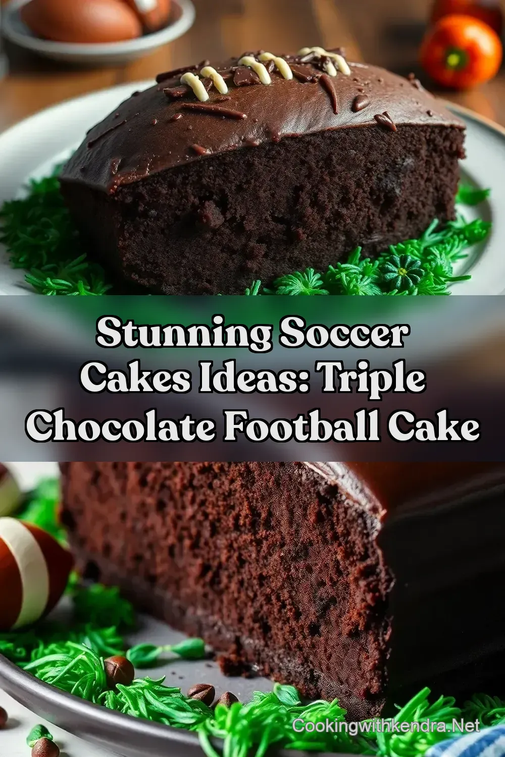 Touchdown Triple Chocolate Football Cake! Game Day Ready