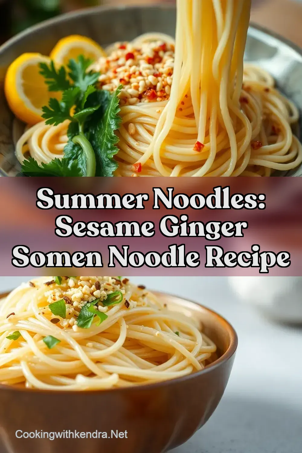 Summer Noodles: Sesame Ginger Somen Noodle Recipe : PIN FOR LATER Summer Noodles: Sesame Ginger Somen Noodle Recipe
