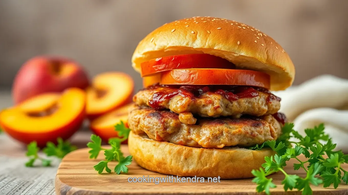 BBQ Peach Turkey Burgers Delight