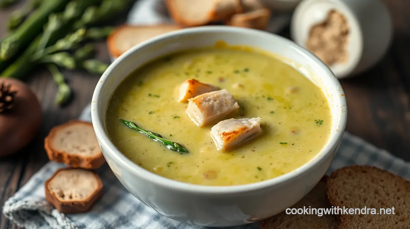 Blend Asparagus Soup à l'Orange with Sandwich