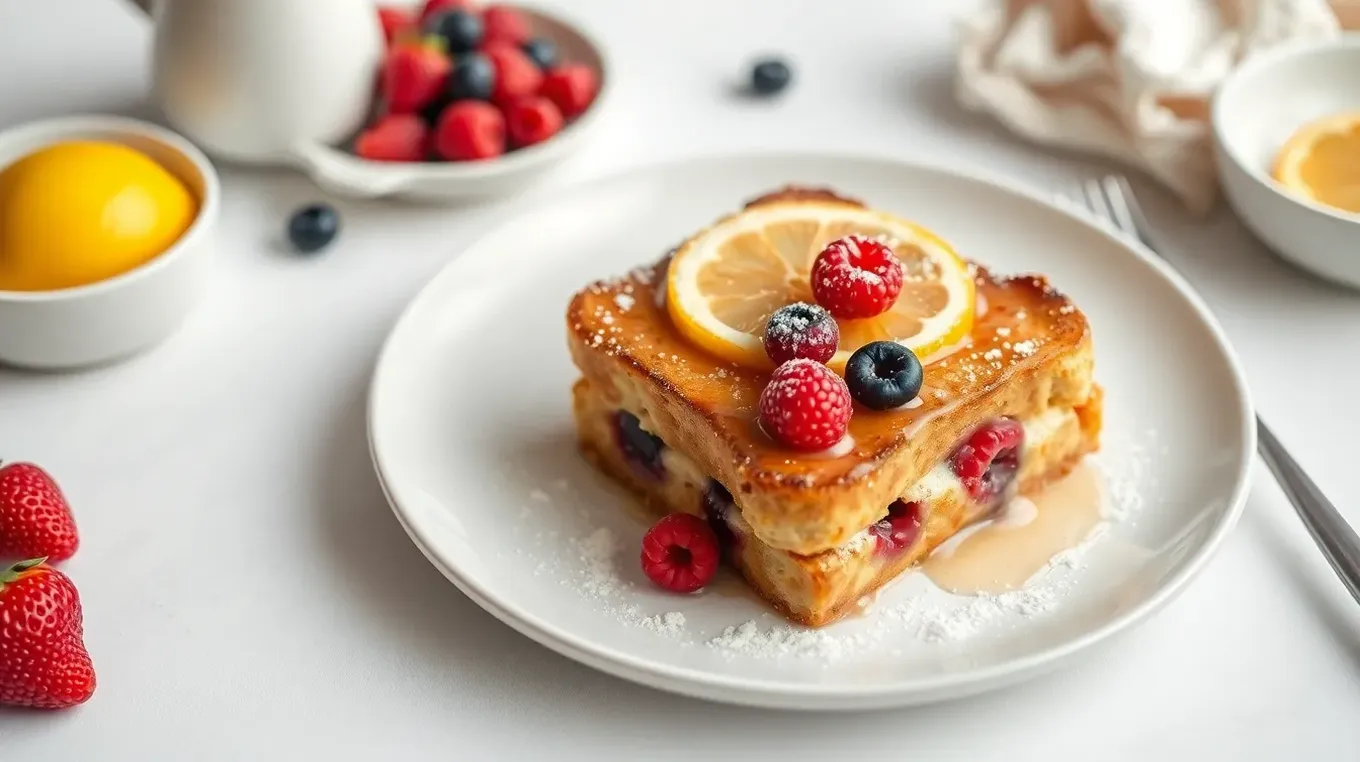 Delicious Lemon Berry French Toast Bake