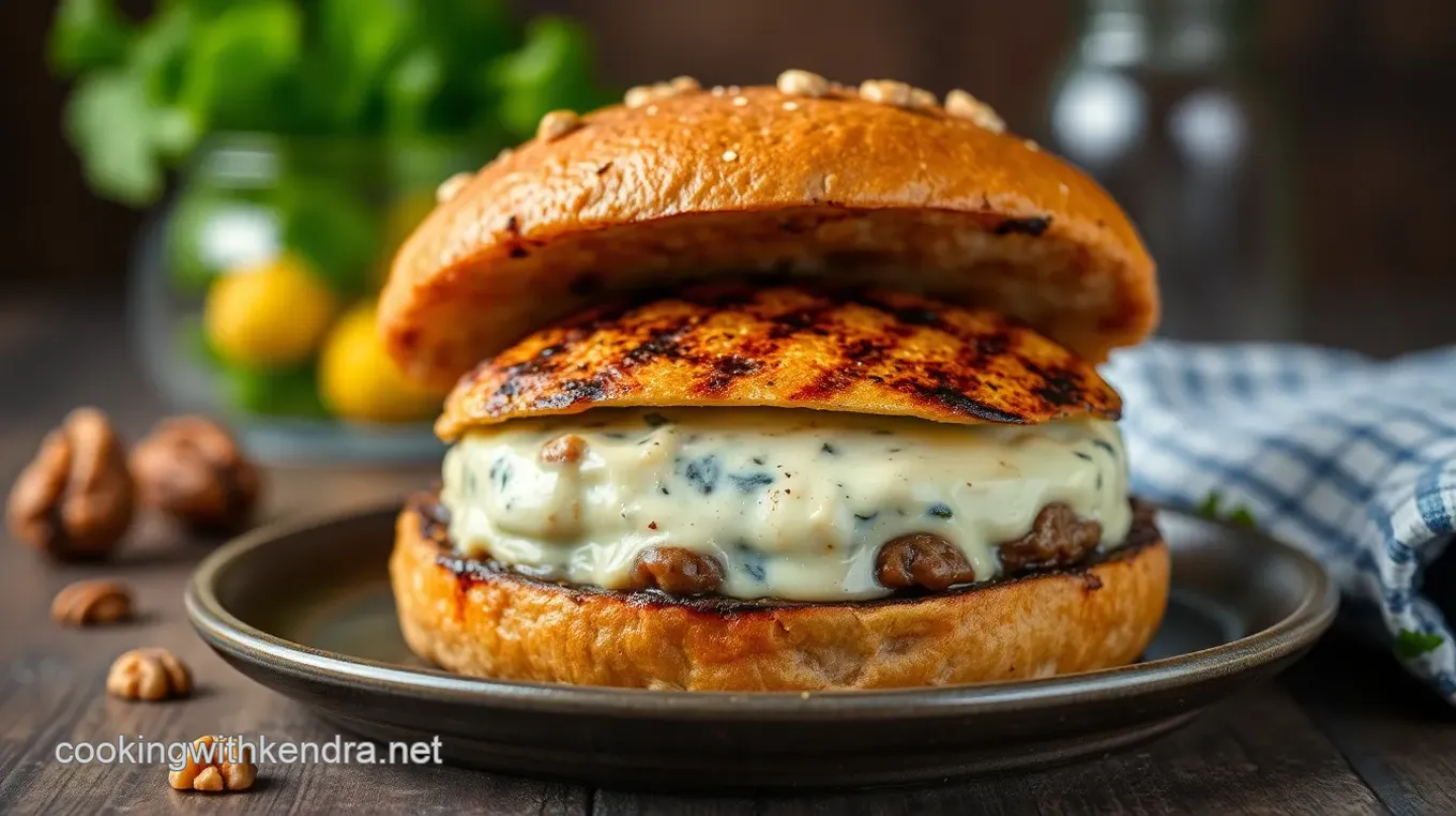 Grilled Blue Cheese Walnut Burger