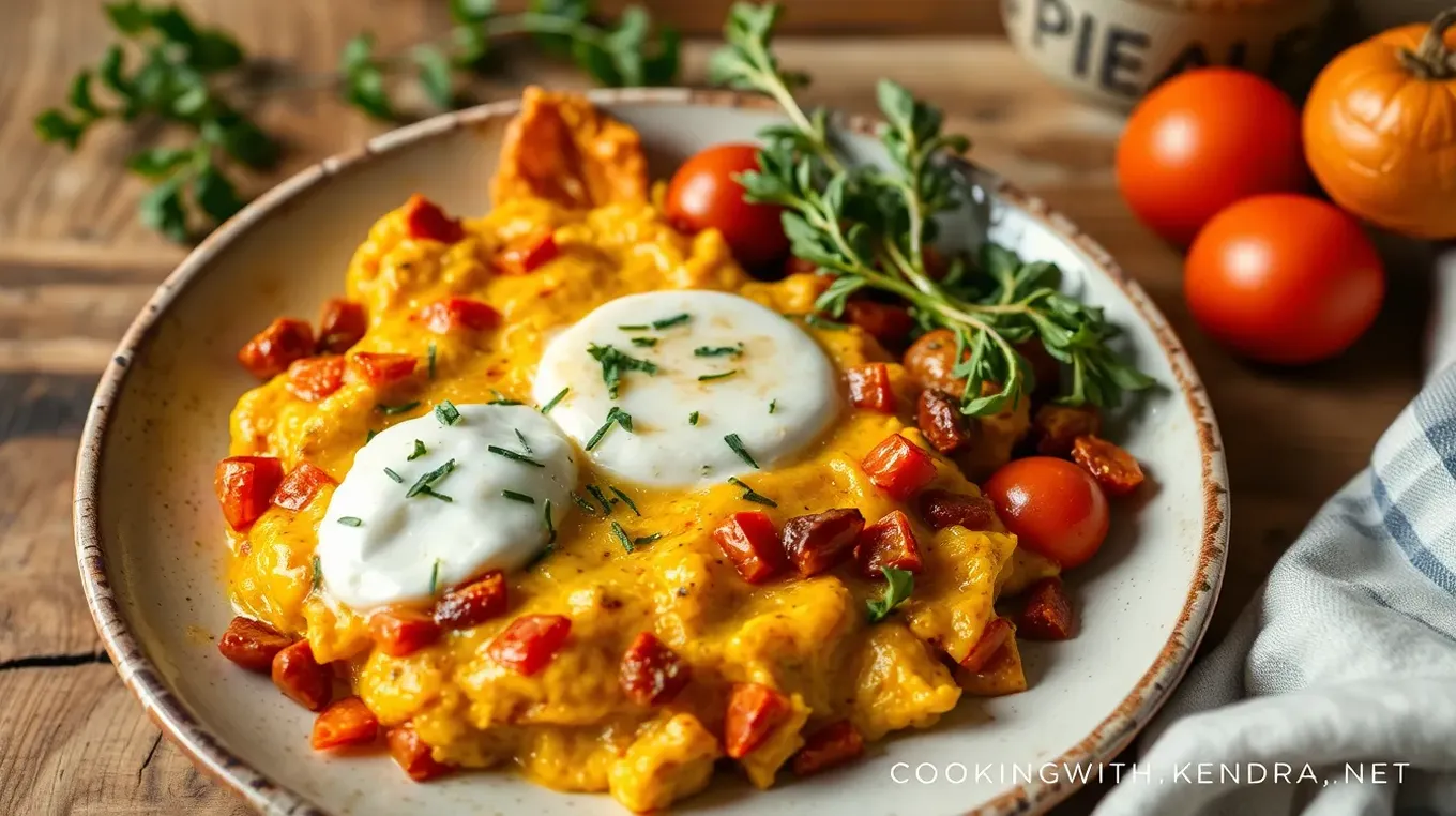 Provençal Scramble with Goat Cheese Delight