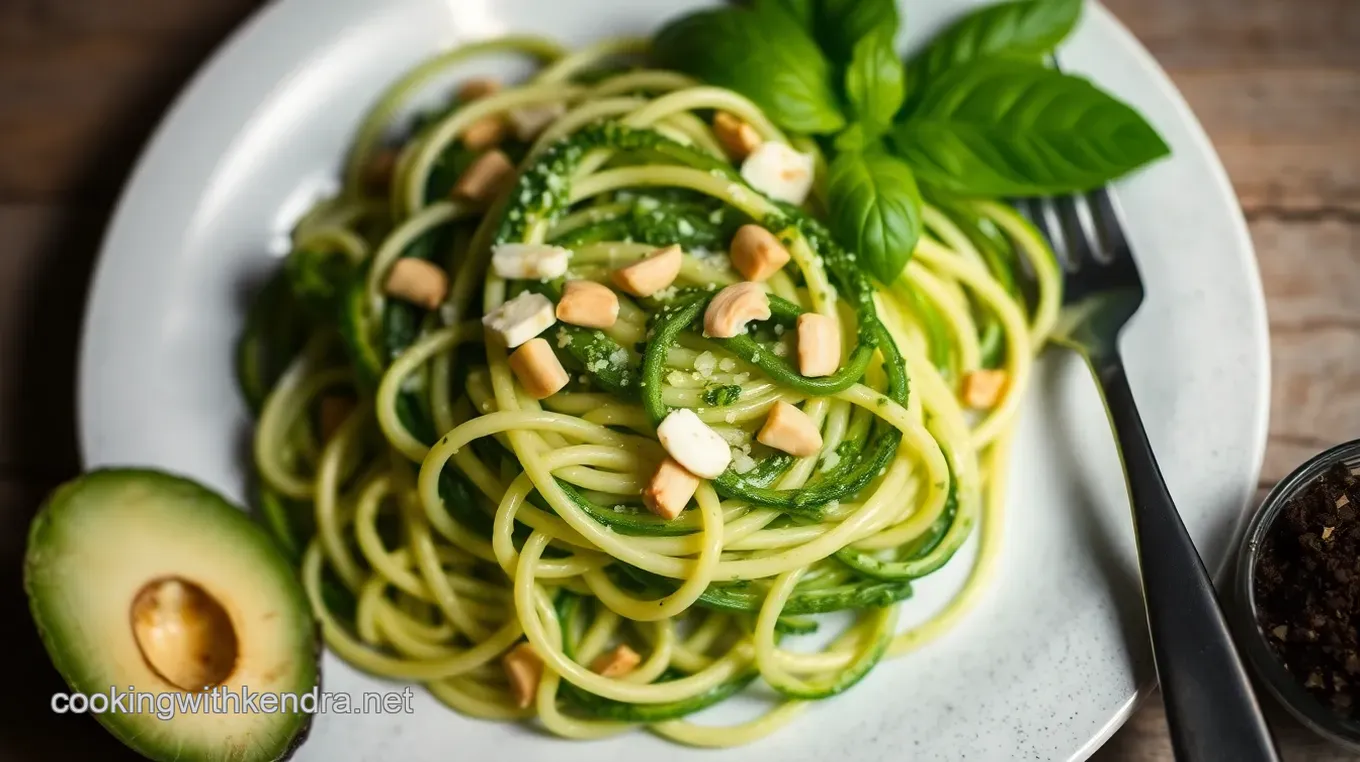 Fresh & Easy Raw Vegan Zucchini Noodles with Avocado Basil Pesto Raw Vegan Zucchini Noodles with Avocado Basil Pesto