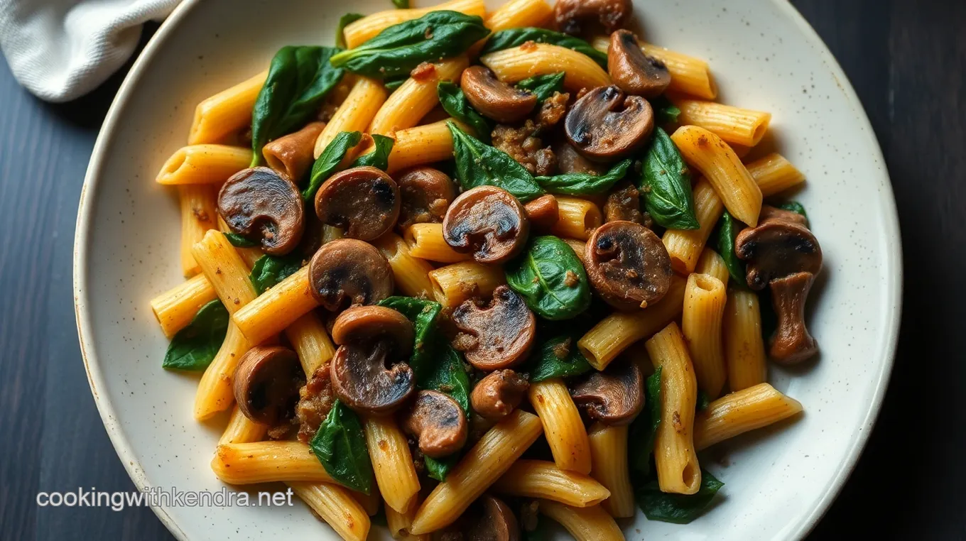 Savory Mushroom and Spinach Conchigliette Bake