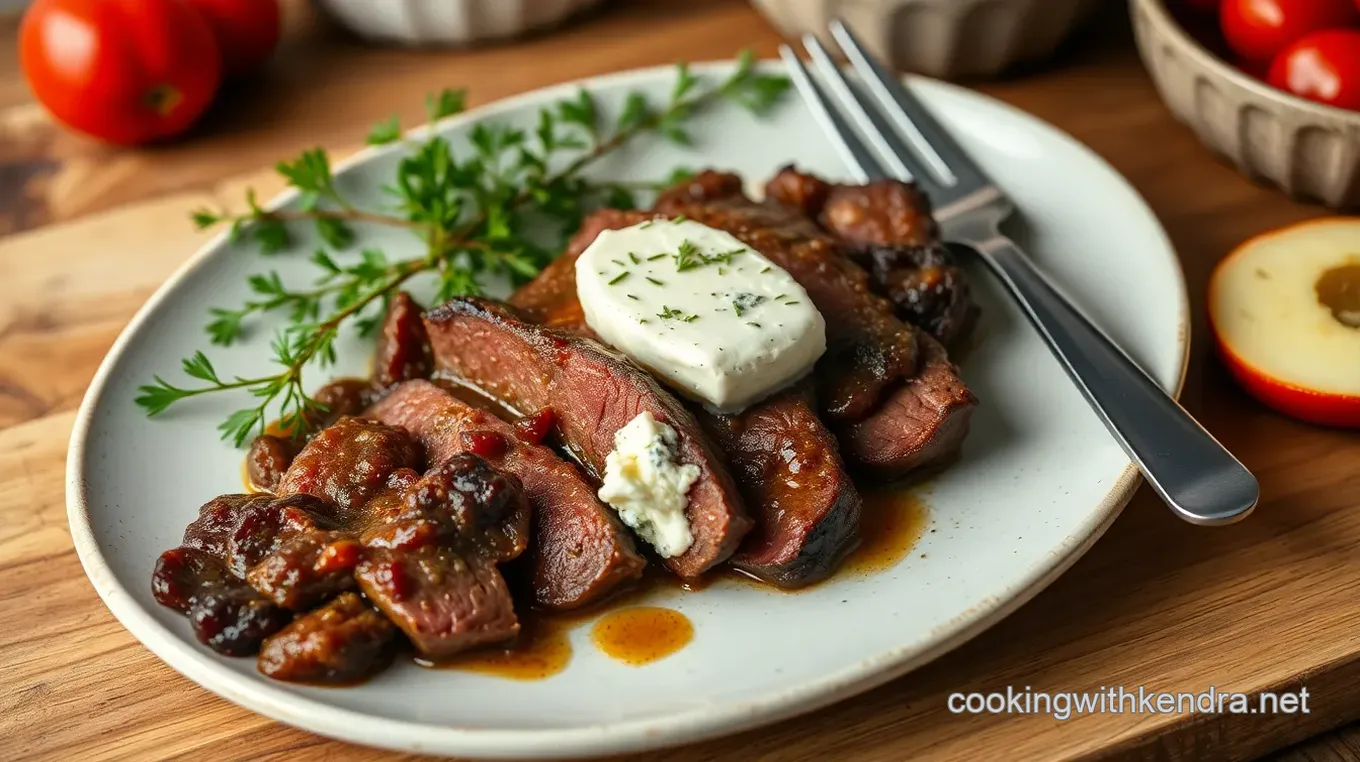 Savory Roast Beef with Creamy Blue Cheese