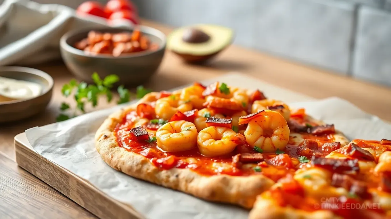 Spicy Southwest Shrimp & Bacon Pizza