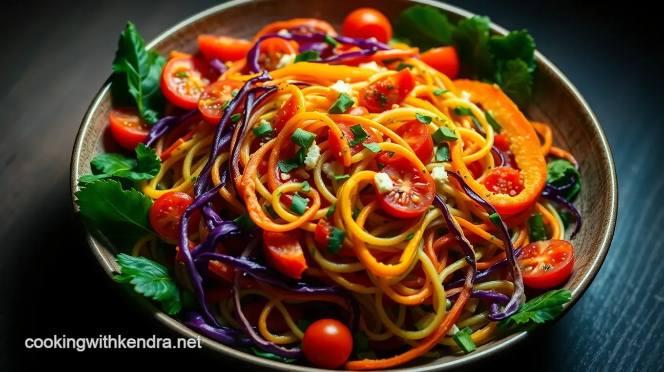 Zesty Raw Vegan Cuisine: My Vibrant Rainbow Noodle Salad Recipe Zesty Raw Vegan Rainbow Noodle Salad