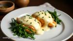 Poached Salmon Benedict with Chive Sauce