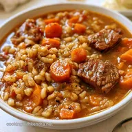30 Minute Beef Barley Soup with Sirloin Tips