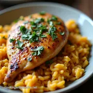Easy OnePan Oven Baked Chicken and Rice Dinner