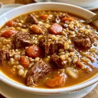 Beef Barley Vegetable Soup for 8 Servings