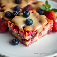 Triple berry dump cake with buttery topping My Nanas secret