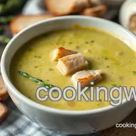How to Make Creamy Blend Asparagus Soup with Smoked Chicken