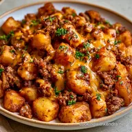 Cheeseburger Skillet Potatoes: Crispy