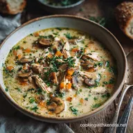 Chicken and Mushroom Soup with Silky Mushrooms