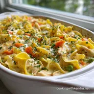 Chicken Noodle Casserole: Velvety Cream Sauce, Crisp Cracker Crust
