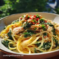 Chicken Spinach Pasta Recipe for 4 Servings