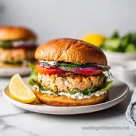 Salmon Burger with Dill Sauce for 4 Servings