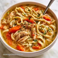 Creamy Crockpot Chicken Noodle Soup 6h