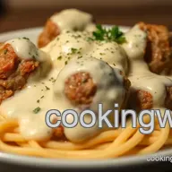My Favorite Creamy Garlic Parmesan Meatballs with Rich Alfredo Sauce