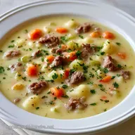 Hamburger Potato Soup for 6 Servings