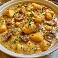 Creamy Mushroom Gnocchi Soup for 4