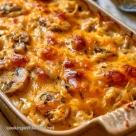 Mushroom Potato Casserole with Cheddar