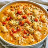 Creamy Spicy Chicken Gnocchi Soup for 4