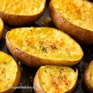 Crispy Garlic Herb Baked Potato Slices Pub Style
