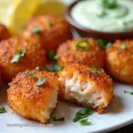 Crispy Parmesan Salmon Bites Recipe Lemon Dill Dip