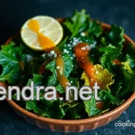 Crunchy Leafy Green Salad Chips with Juicy Drizzle: A Delicious Snack!