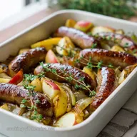 Smokies Dinner Recipe: Sausage, Apple Thyme One-Pan Tray Bake