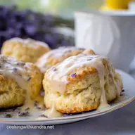 Tea Party Food: Buttermilk Scones with Lemon-Lavender Glaze