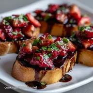 Strawberry Bruschetta: Whipped Ricotta Balsamic Glaze