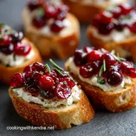 Cranberry Crostini: Easy Christmas Appetizer with Whipped Goat Cheese