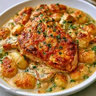 Garlic Chicken Gnocchi Bake for 4