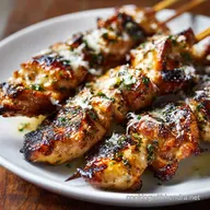 Garlic Parmesan Chicken Skewers: Golden