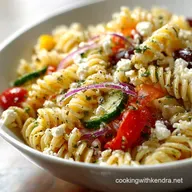 Greek Pasta Salad with Feta Easy Lemon Vinaigrette Recipe