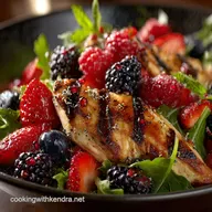 Berry Salad with Grilled Lemon Chicken HoneyPoppyseed Vinaigrette