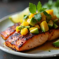Easy Grilled Salmon with Zesty Mango Avocado Salsa Recipe