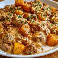 Ground Beef Potato Stroganoff: One-Pot