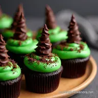 Spooky Haunted Forest Cupcakes with Chocolate Trees