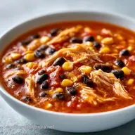 Healthy Crock Pot Chicken Tortilla Soup for 6