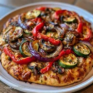 Healthy Veggie Flatbread Pizza: Crispy