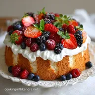 Mascarpone cream for angel food cake Homemade ange: Heavenly Summer Berry Dessert