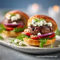 Juicy Mediterranean Lamb Burger Recipe for 4 Servings